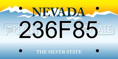 236F85 Nevada License Plate