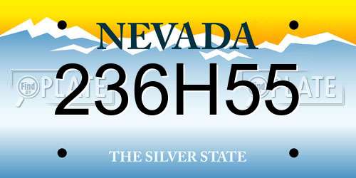 236H55 Nevada License Plate