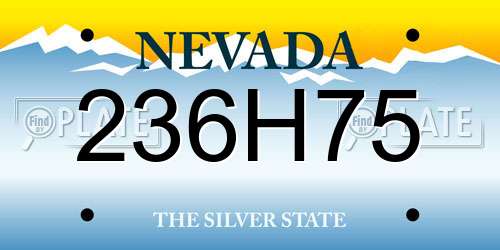 236H75 Nevada License Plate