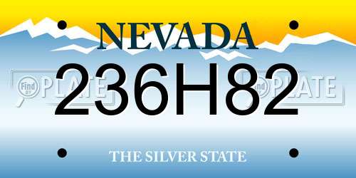 236H82 Nevada License Plate