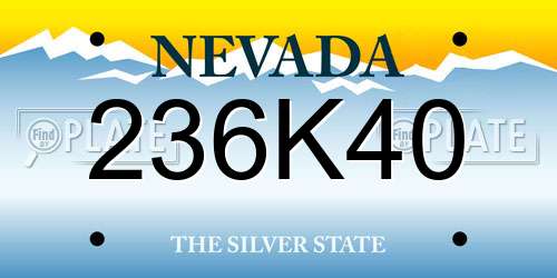 236K40 Nevada License Plate