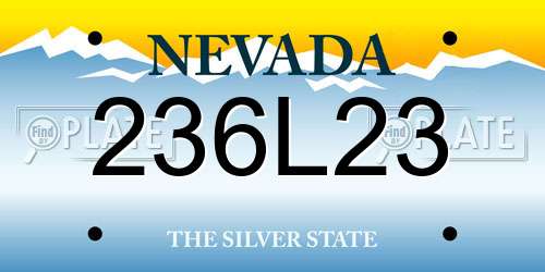 236L23 Nevada License Plate