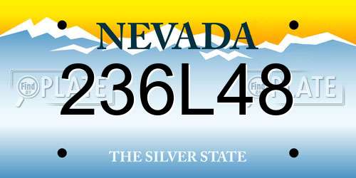 236L48 Nevada License Plate