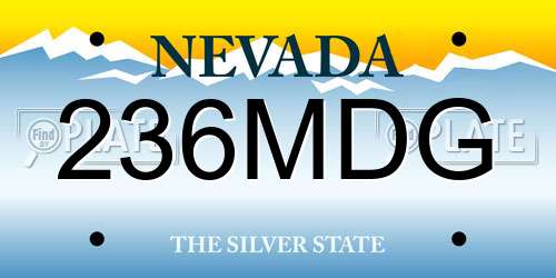 236MDG Nevada License Plate