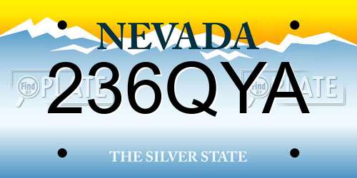 236QYA Nevada License Plate