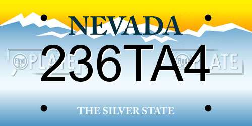 236TA4 Nevada License Plate
