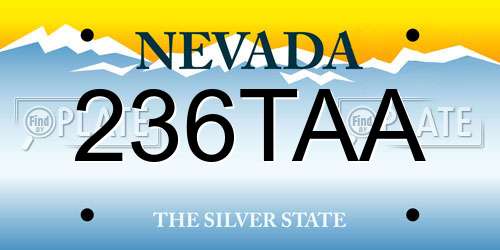 236TAA Nevada License Plate
