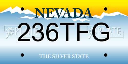 236TFG Nevada License Plate