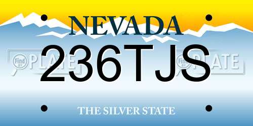 236TJS Nevada License Plate