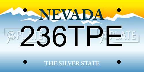 236TPE Nevada License Plate
