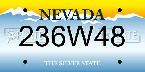 236W48 Nevada License Plate