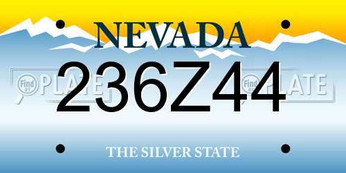 236Z44 Nevada License Plate