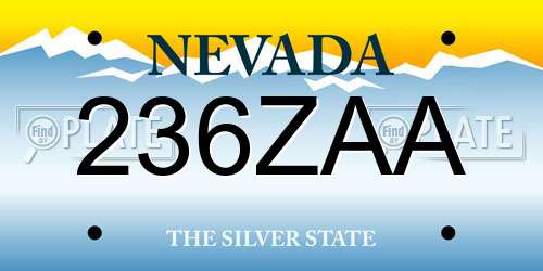 236ZAA Nevada License Plate