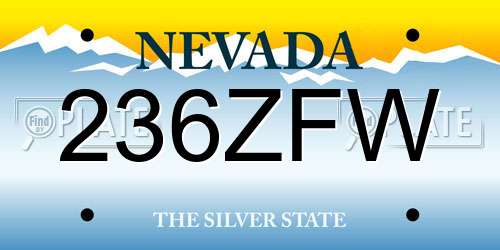 236ZFW Nevada License Plate
