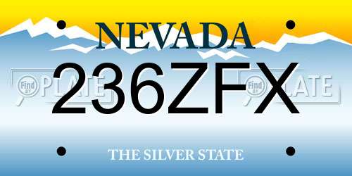 236ZFX Nevada License Plate