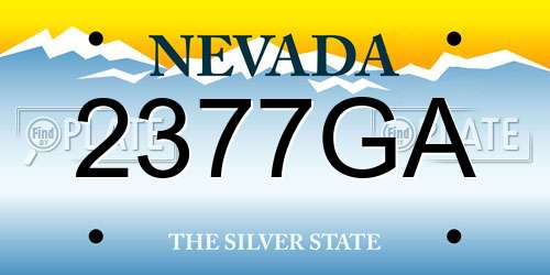 2377GA Nevada License Plate