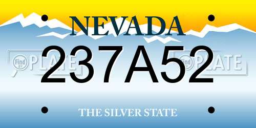 237A52 Nevada License Plate