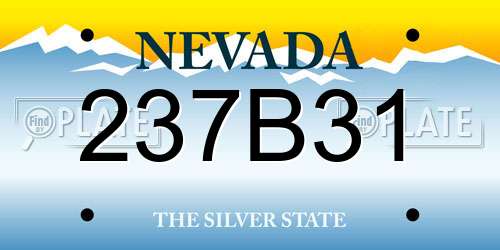 237B31 Nevada License Plate