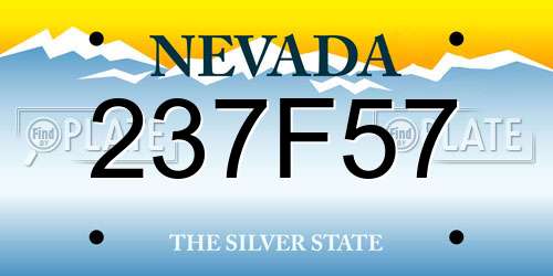 237F57 Nevada License Plate