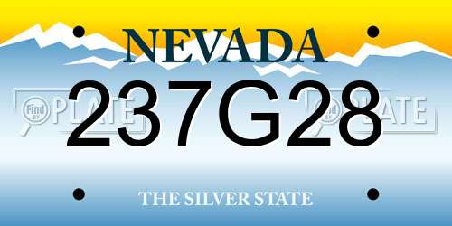 237G28 Nevada License Plate