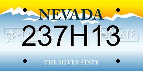 237H13 Nevada License Plate