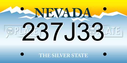 237J33 Nevada License Plate