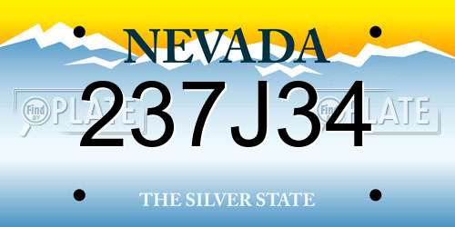 237J34 Nevada License Plate