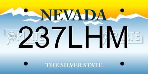 237LHM Nevada License Plate
