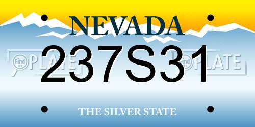 237S31 Nevada License Plate