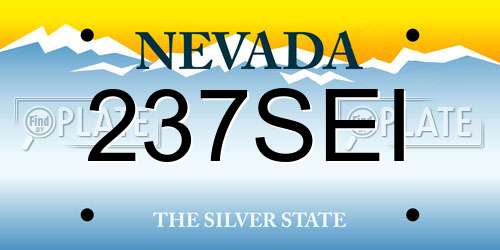237SEI Nevada License Plate