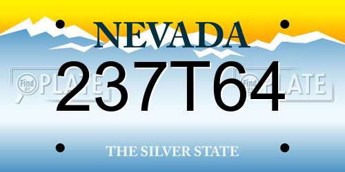 237T64 Nevada License Plate