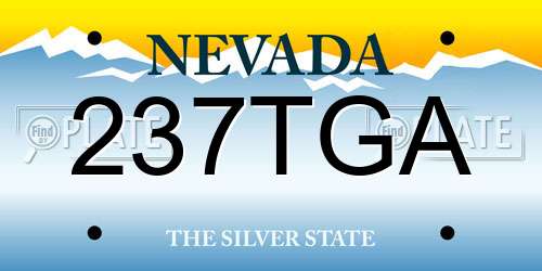 237TGA Nevada License Plate