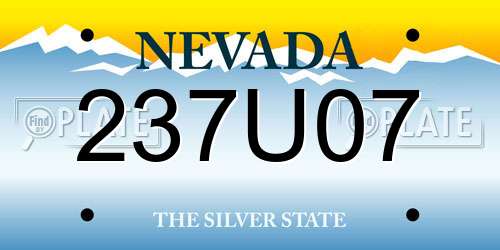 237U07 Nevada License Plate