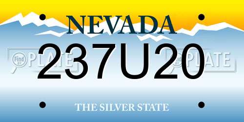 237U20 Nevada License Plate