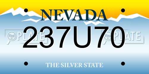 237U70 Nevada License Plate