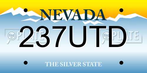 237UTD Nevada License Plate