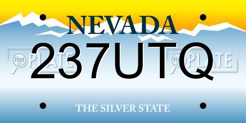 237UTQ Nevada License Plate