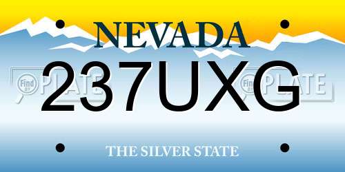 237UXG Nevada License Plate