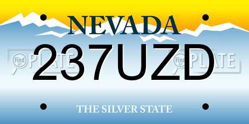 237UZD Nevada License Plate