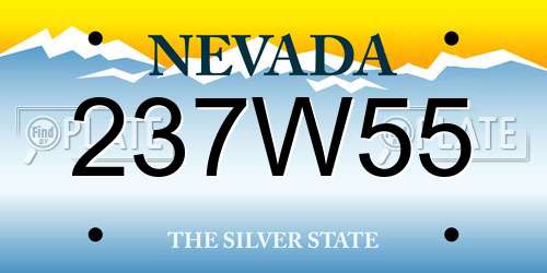 237W55 Nevada License Plate