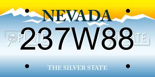 237W88 Nevada License Plate