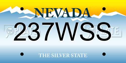 237WSS Nevada License Plate