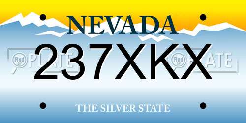 237XKX Nevada License Plate