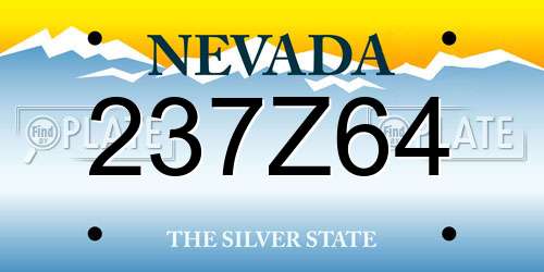 237Z64 Nevada License Plate