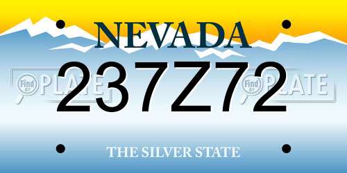 237Z72 Nevada License Plate