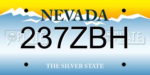 237ZBH Nevada License Plate