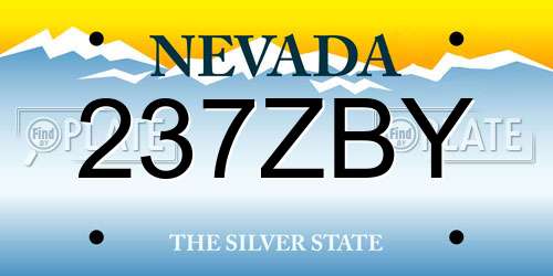 237ZBY Nevada License Plate
