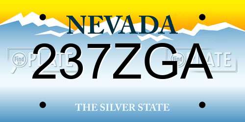 237ZGA Nevada License Plate