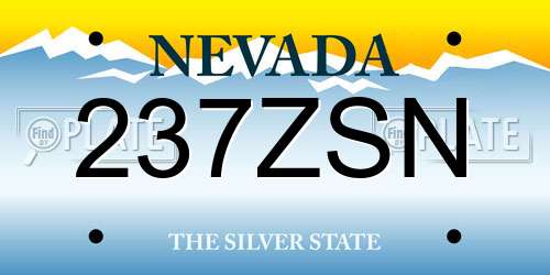237ZSN Nevada License Plate