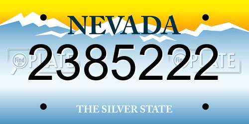 2385222 Nevada License Plate